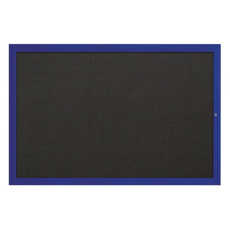 United Visual Products Slim Enclosed Corkboard, 24"x36", White Alum Frame/Apricot UVEB2436-WHITE-APRICOT